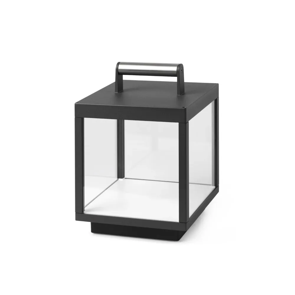 Lampe de table FARO Barcelona Kerala en aluminium gris foncé, LED, hauteur 26,8 cm