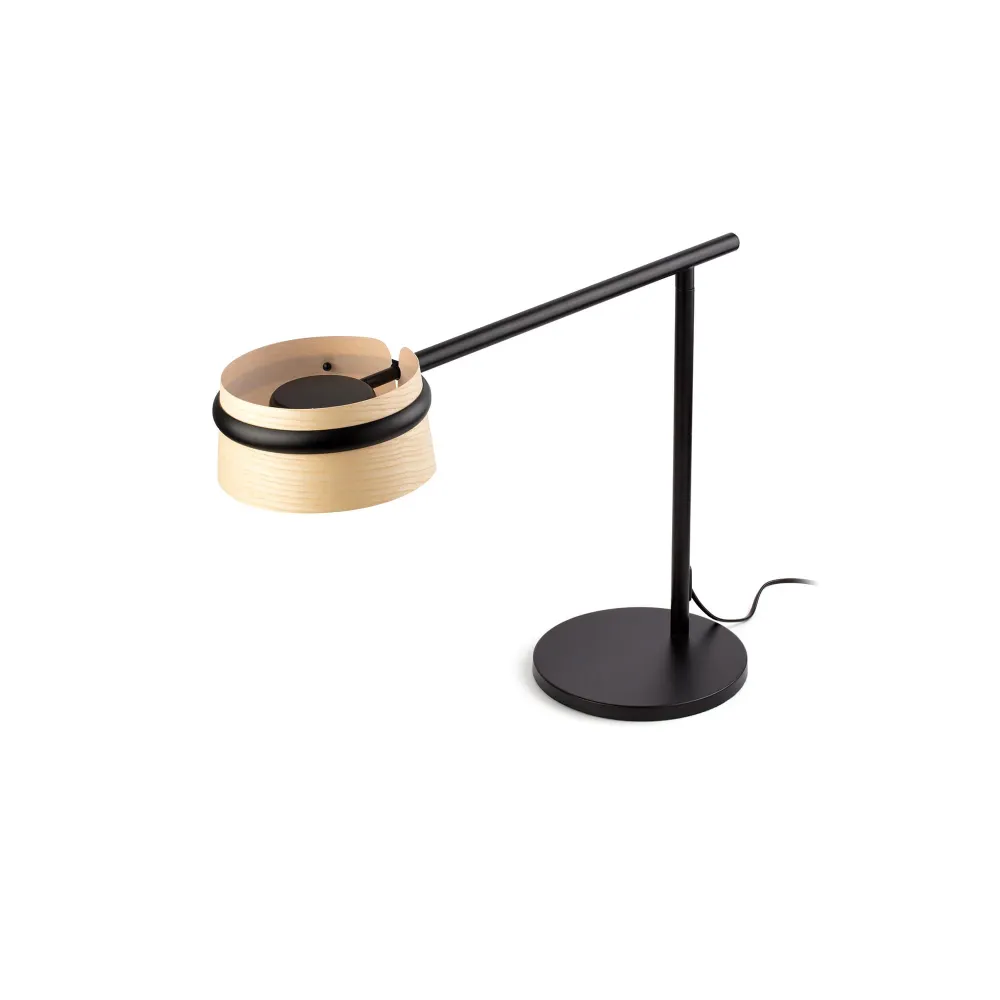 Lampe de table FARO Barcelona Loop en acier noir mat, LED, hauteur 45 cm Ash