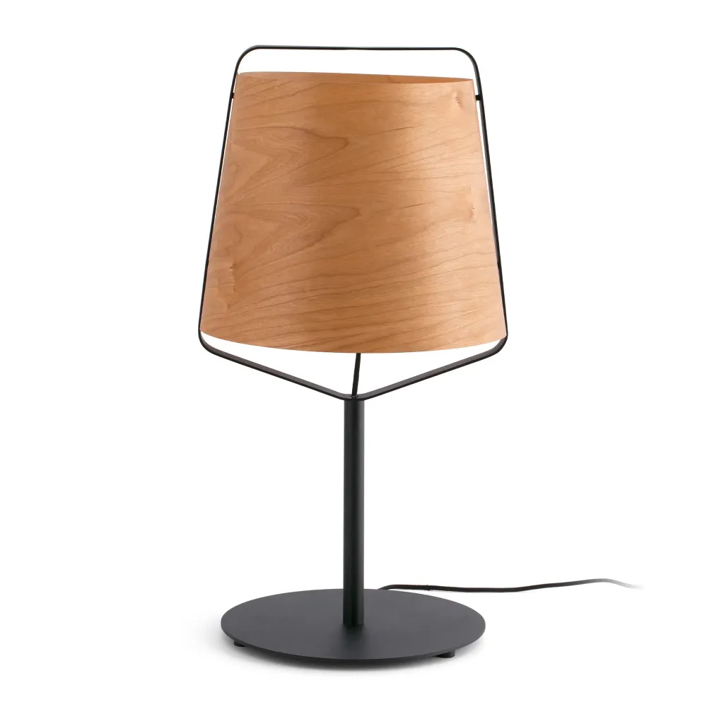 Lampe de table sur pied FARO Barcelona, acier noir mat, douille E27, hauteur 71 cm