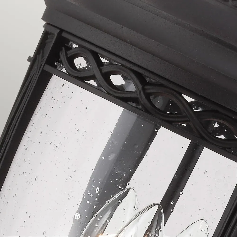 Lampe de table d'extérieur Feiss (FE-EB3-L-BLK) en acier à bride anglaise, verre pressé E14 3L