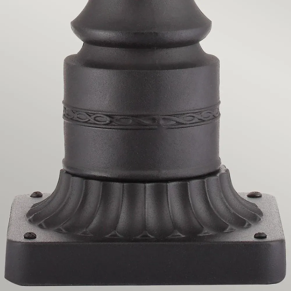 Lampe de table d'extérieur Feiss (FE-EB3-L-BLK) en acier à bride anglaise, verre pressé E14 3L