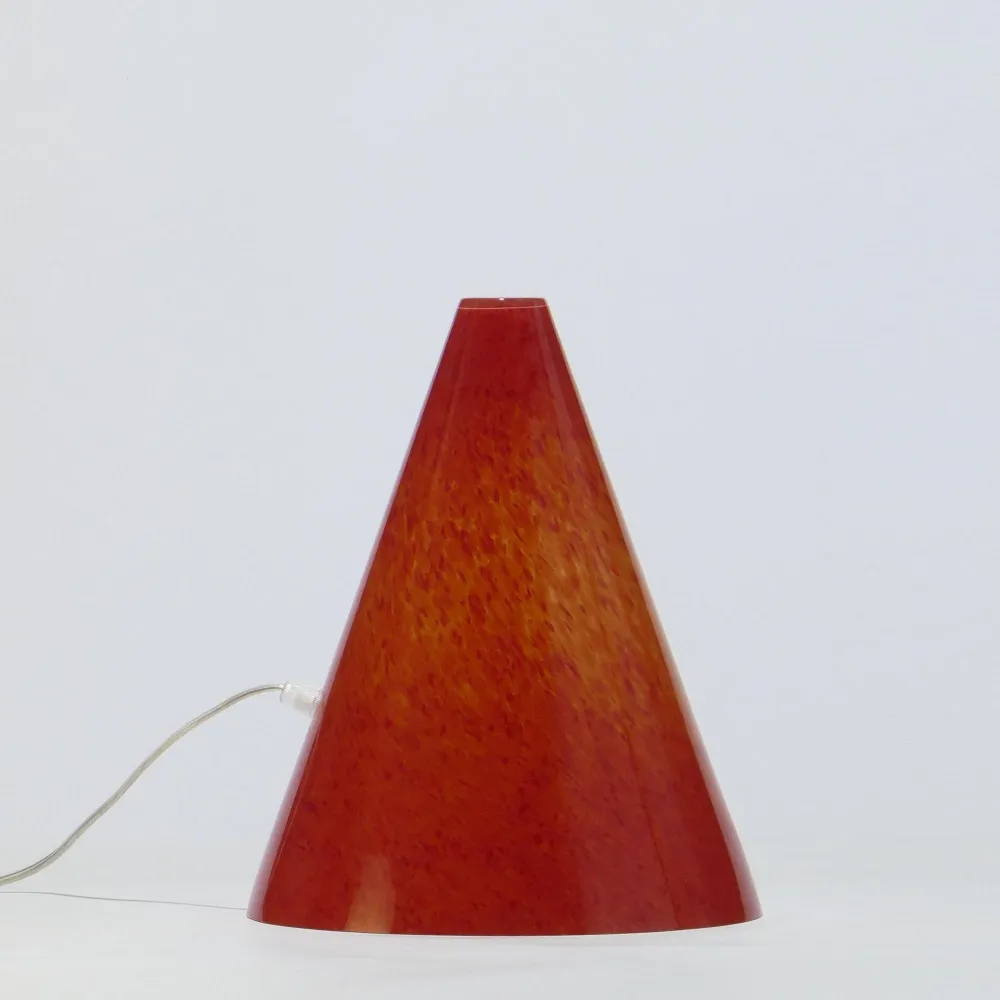 Lampe de table GEOMETRIC Cone Rouge GLASSCOR | Hand·Blown glass Store