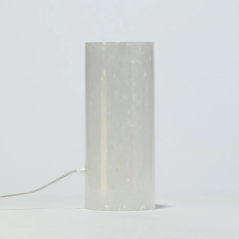 Lampe de table GEOMETRIC Cylindre Blanc GLASSCOR | Hand·Blown glass Store