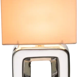 Lampe de table Globo Lighting Kilauea en céramique chromée E14 Beige