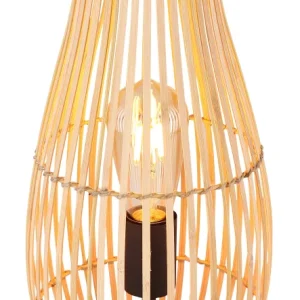Lampe de table Globo Lighting Laglio en bambou et bois clair E27