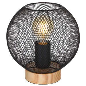 Lampe de table Globo Lighting Pablo en bois brun E27