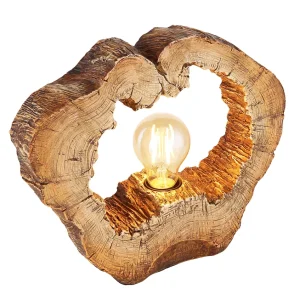 Lampe de table spéciale Globo Lighting Vinzenz, lumière en plastique et bois, culot E27