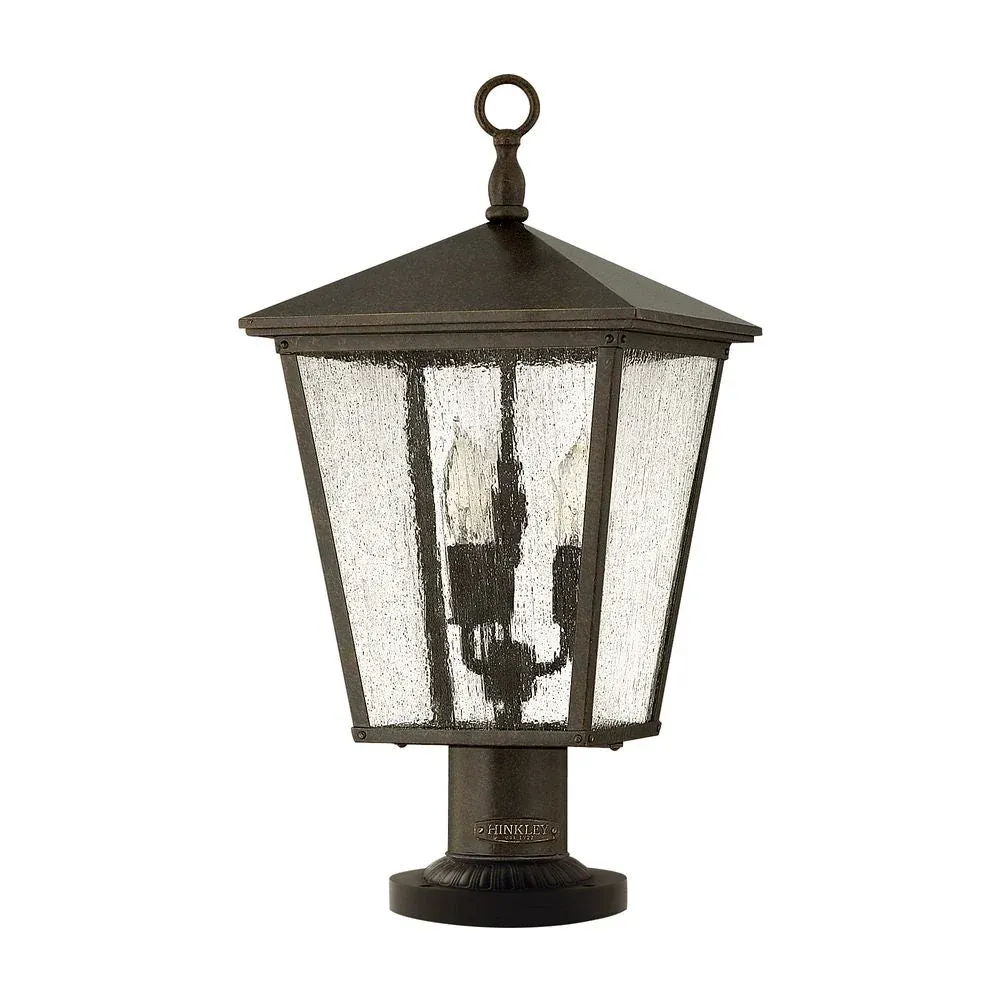 Lampe de table d'extérieur Hinkley Trellis 3L en acier doux, verre bullé E14