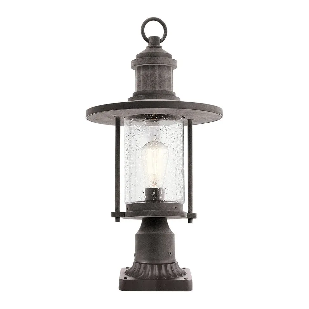 Lampe de table d'extérieur Kichler (KL-RIVERWOOD3-M) en verre bullé Riverwood, aluminium E27