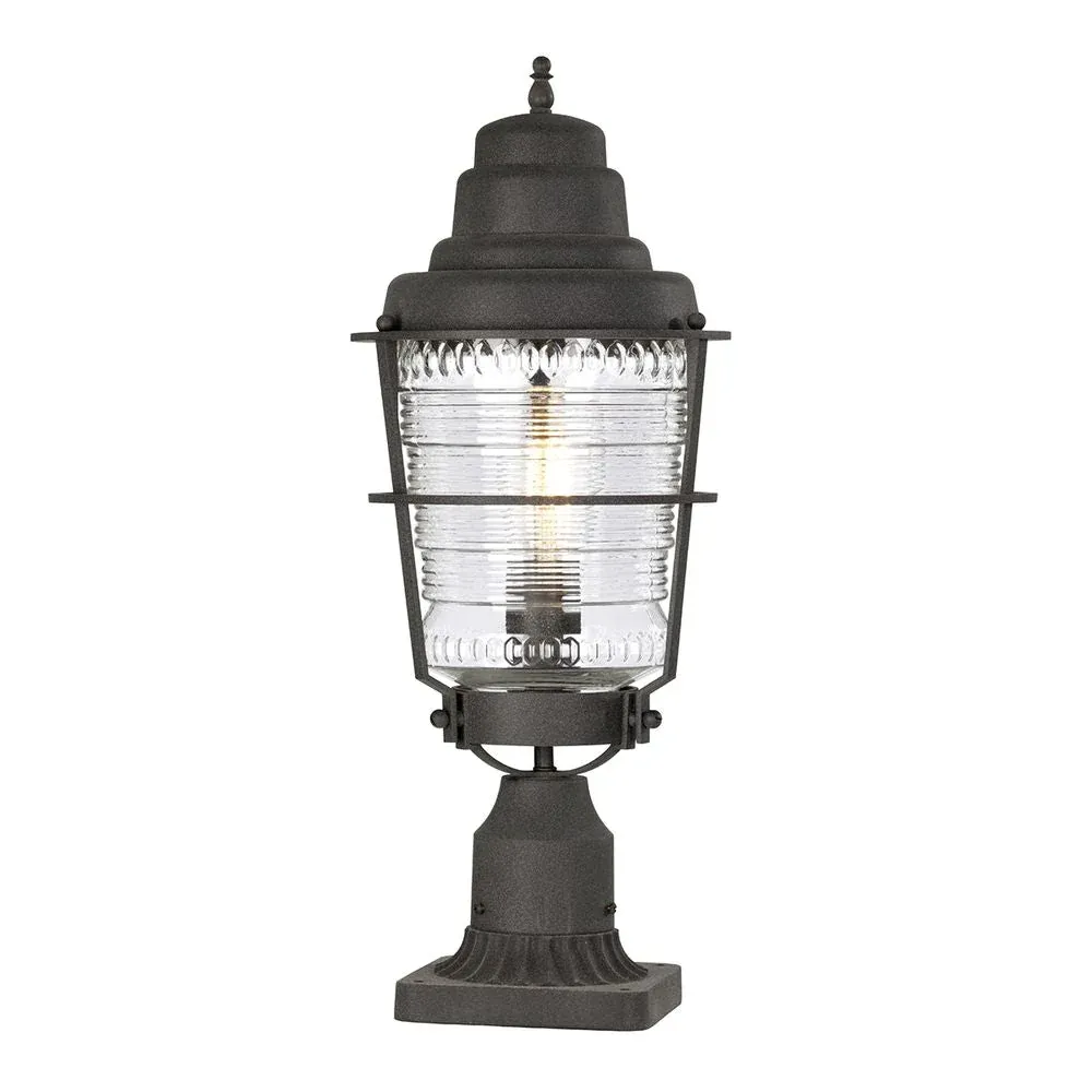 Lampe de table d'extérieur Kichler (QN-CHANCE-HARBOR3) Chance Harbor aluminium, verre clair côtelé E27
