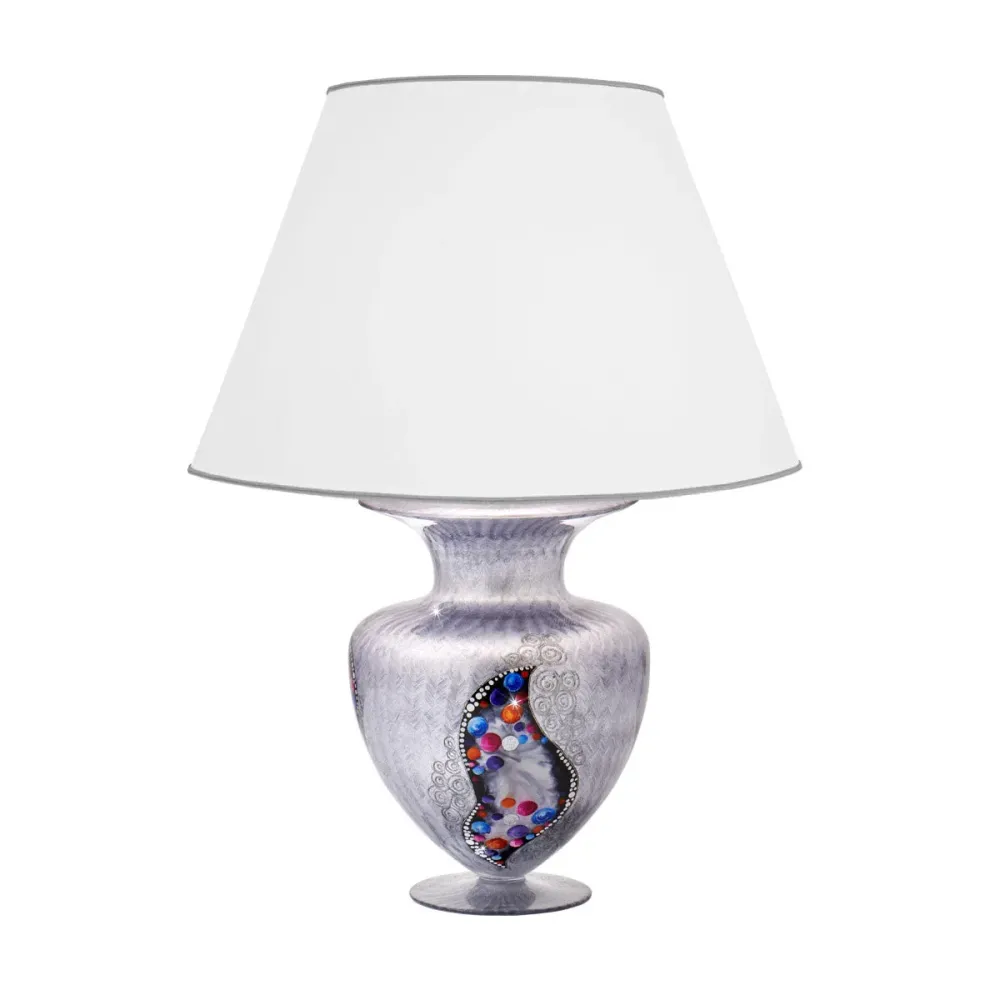 Lampe de table Kolarz ANFORA textile Chrome