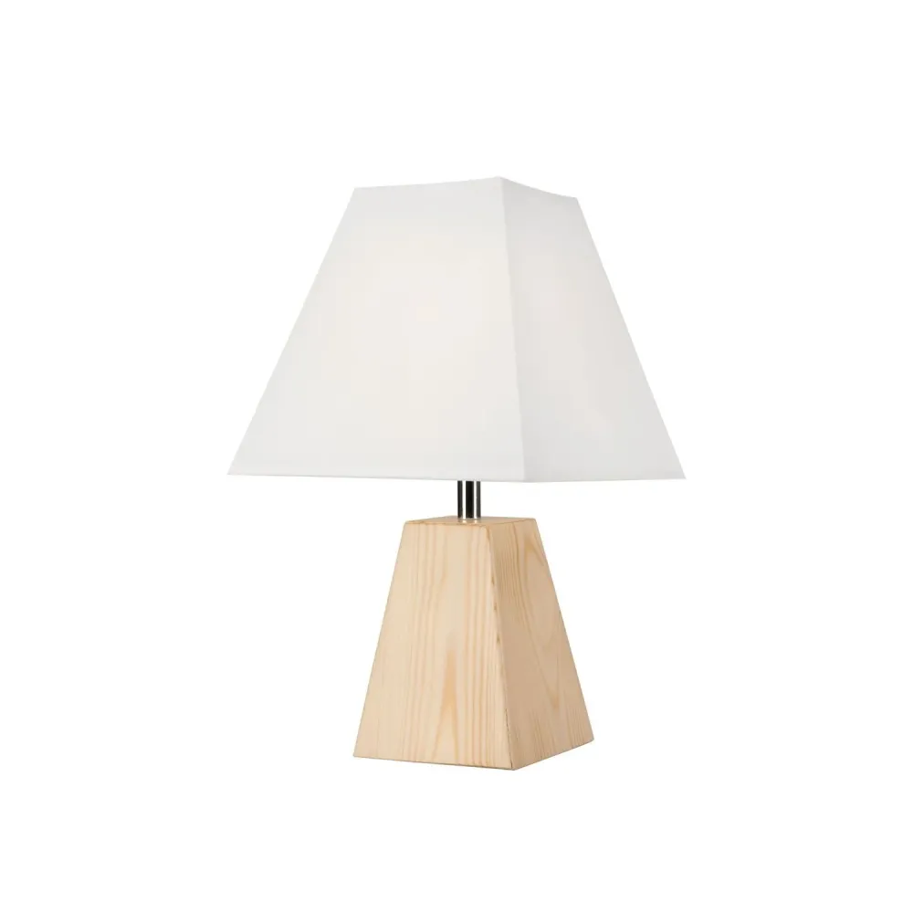 Lampe de table Lamkur en acier et bois clair E14 H 33 cm