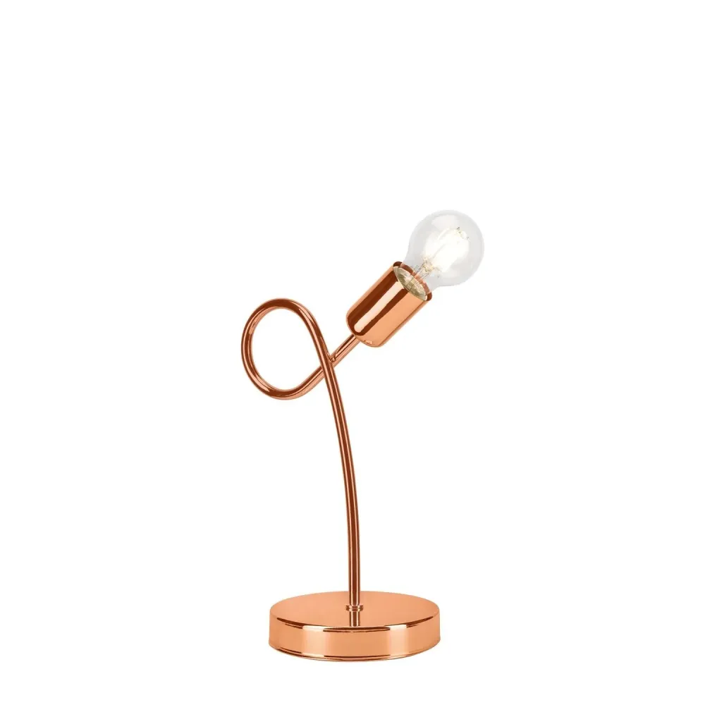 Lampe de table Lamkur Camilla en acier et cuivre, douille E27, hauteur 31,5 cm Copper