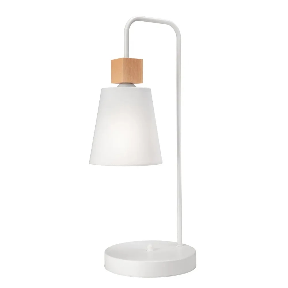 Lampe de table Lamkur Enrico acier blanc E27 H cm