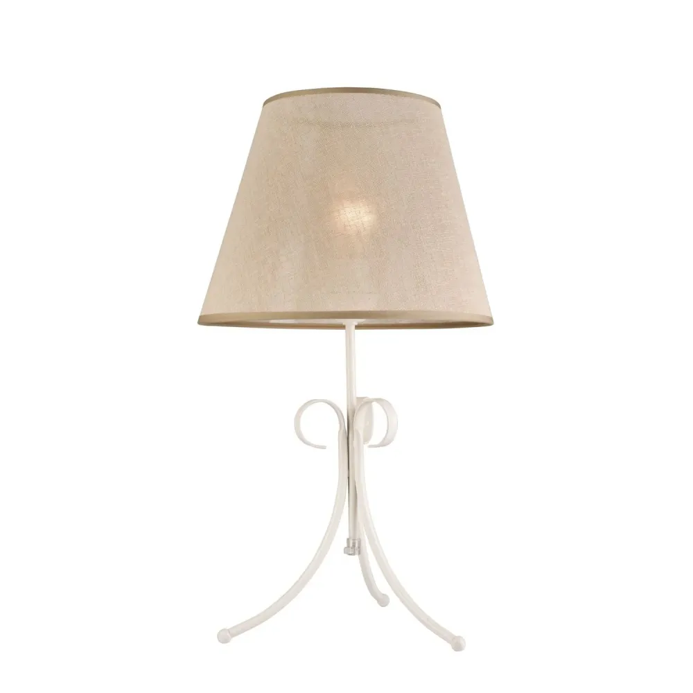 Lampe de table Lamkur Lorenzo en acier blanc E27 H 55 cm White