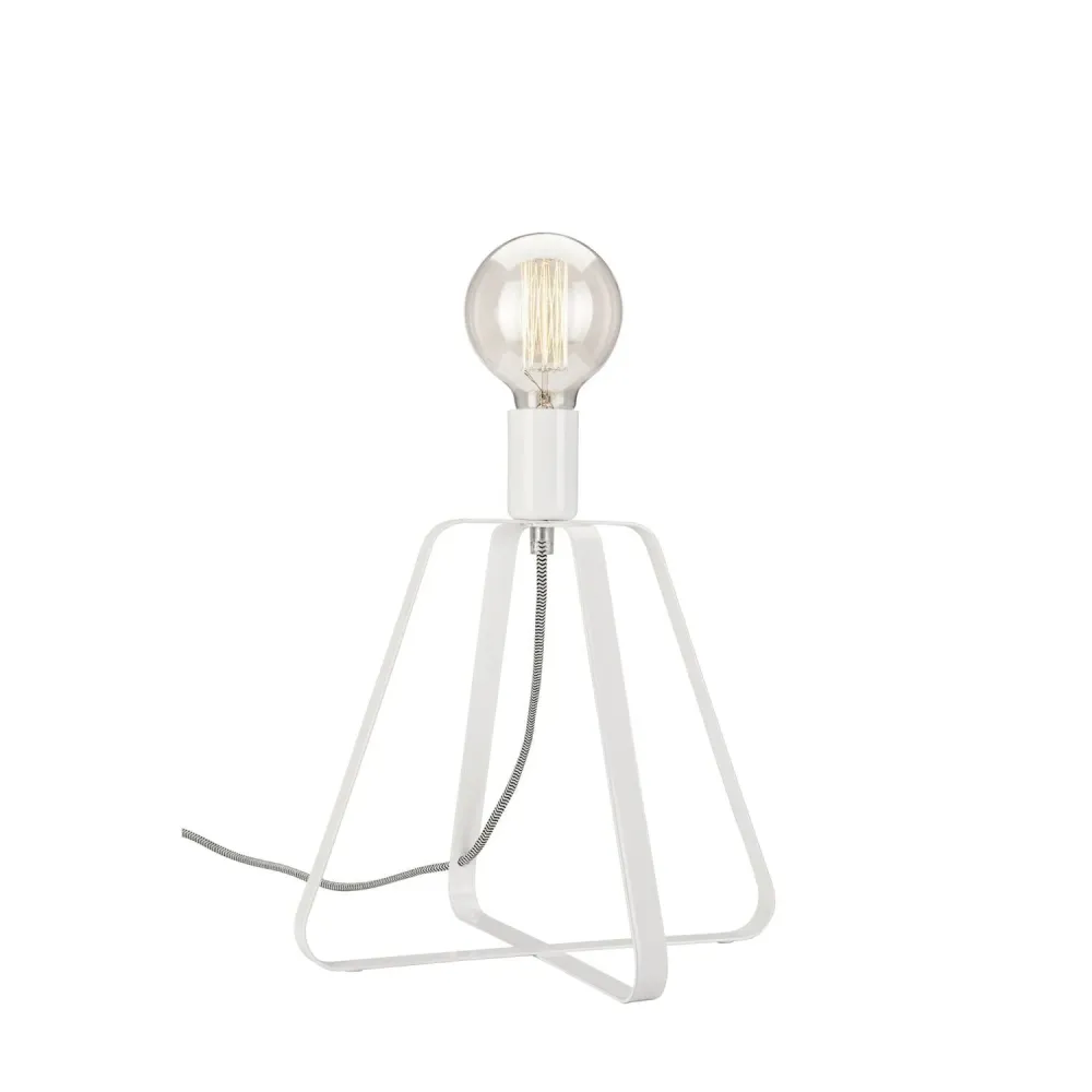 Lampe de table Lamkur Riccardo acier blanc E27 H 31 cm White