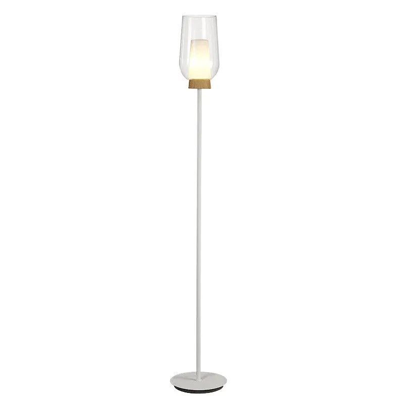 Lampadaire NORA Blanc/Bois H165cm Mantra 8282