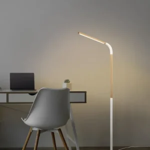 Lampadaire Norris blanc/bois 445210131