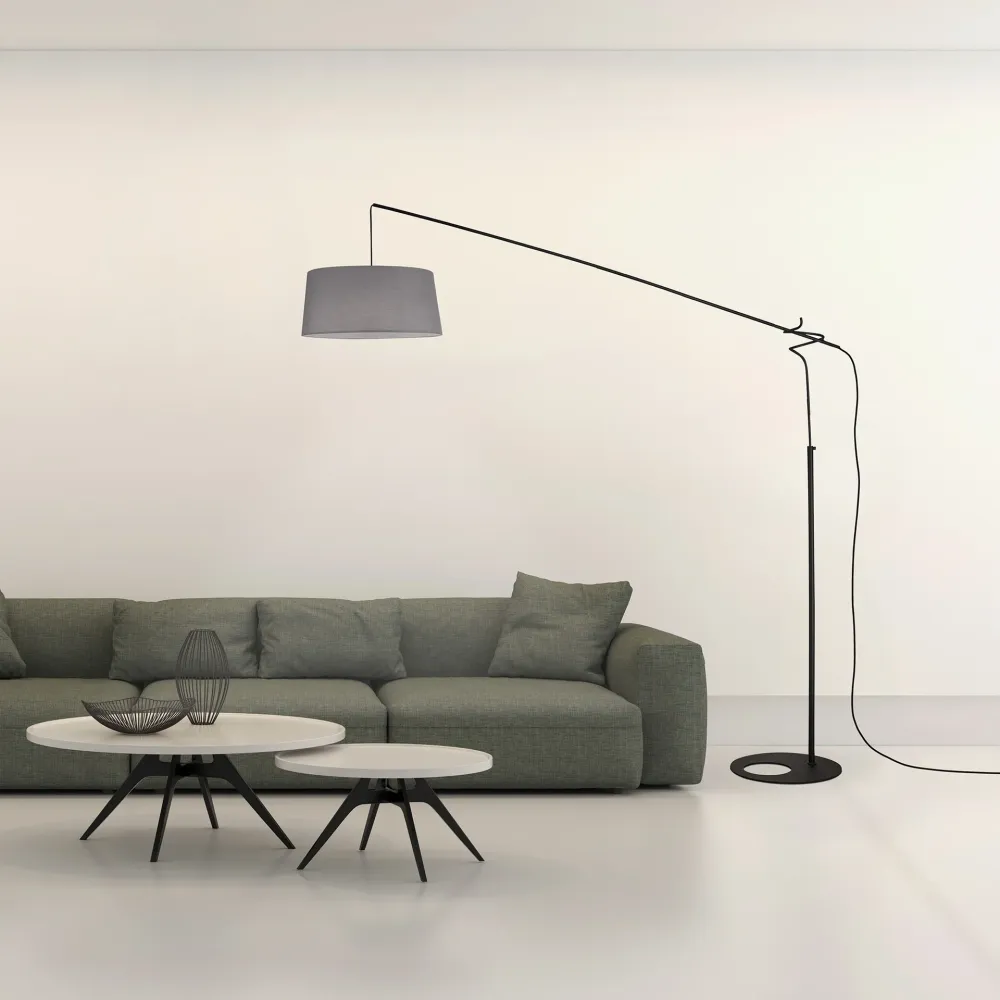 Lampadaire RICCA Pied avec abat jour crème 230cm max Mantra 9445+9447