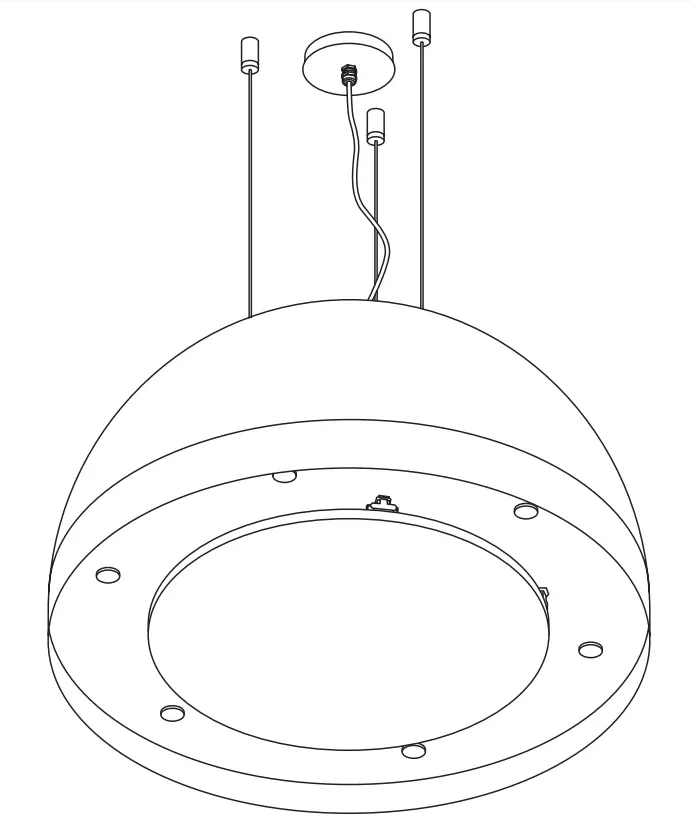 Lampe d'extraction Wave 2176.401 SPHERE 82 cm - 1 couleur au choix - moteur interne - recirculation - LED