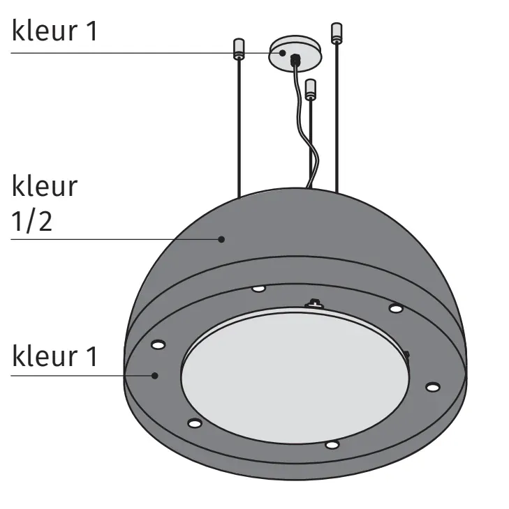Lampe d'extraction Wave 2176.401 SPHERE 82 cm - 1 couleur au choix - moteur interne - recirculation - LED