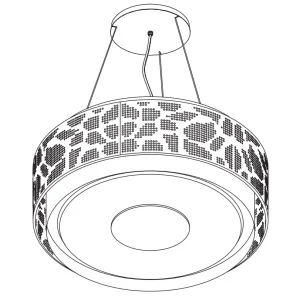 Lampe d'extraction Wave 2680.100 CLOUD 90 cm - acier inoxydable - moteur interne - recirculation - LED
