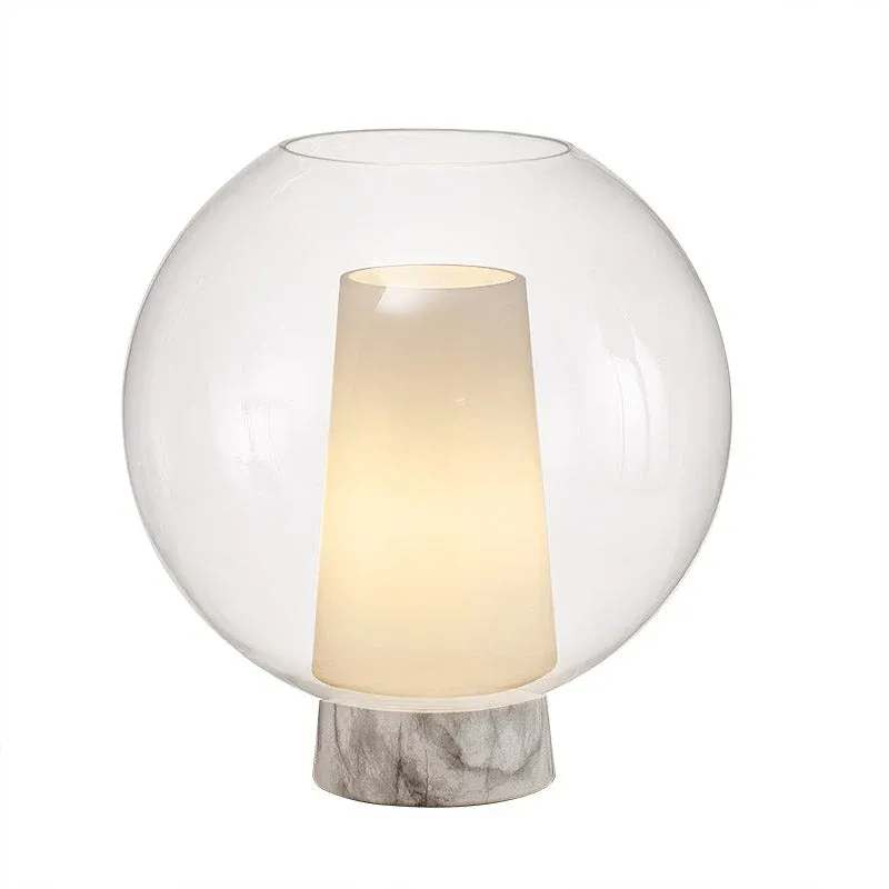 Lampe NORA marbre blanc H26cm Mantra 8404