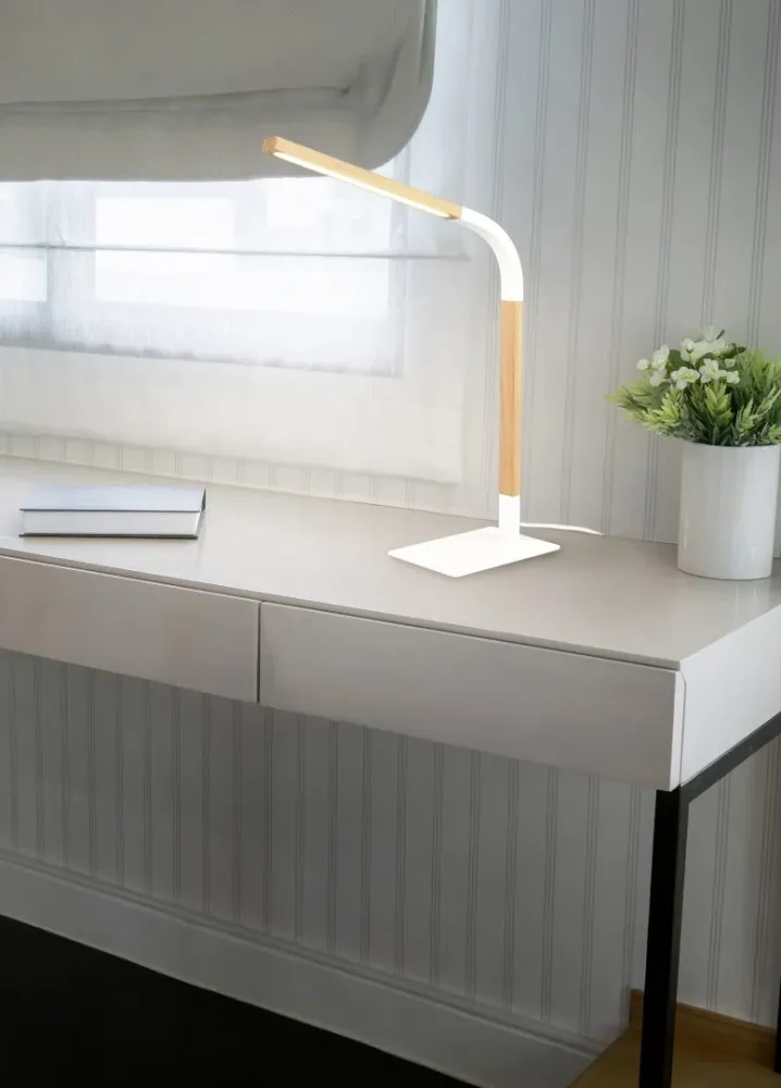 Lampe NORRIS blanc/bois TRIO 545210131