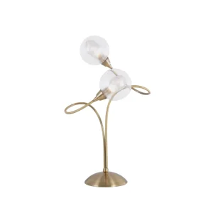 Lampe Spring laiton patiné 2 lumières H48 LD 5058-2AT