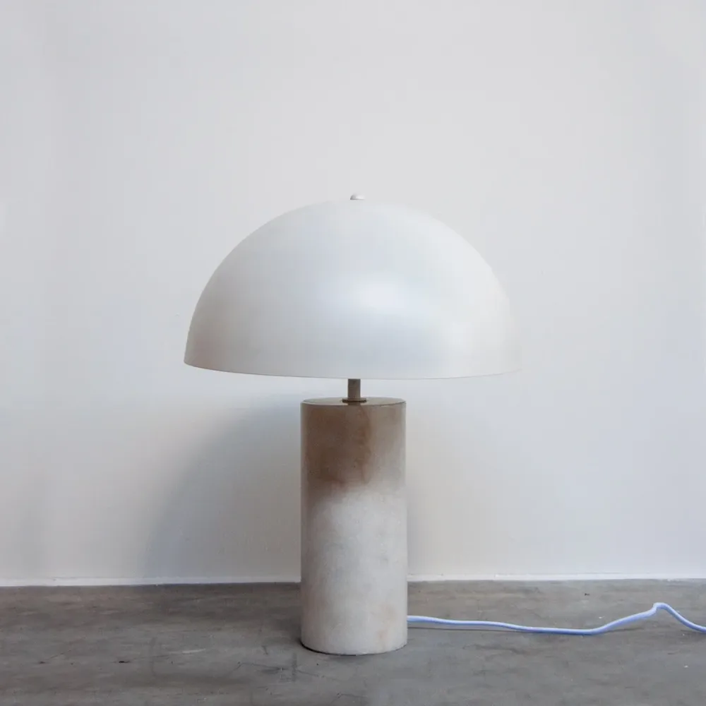 Lampe de Table Blanche - Mia - Marbre Carrare/Blanc
