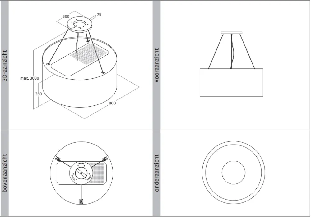 Lampe Wave 2620.250 CIRCO 80cm - adaptée aux revêtements en cuir - acier inoxydable - LEDDISC