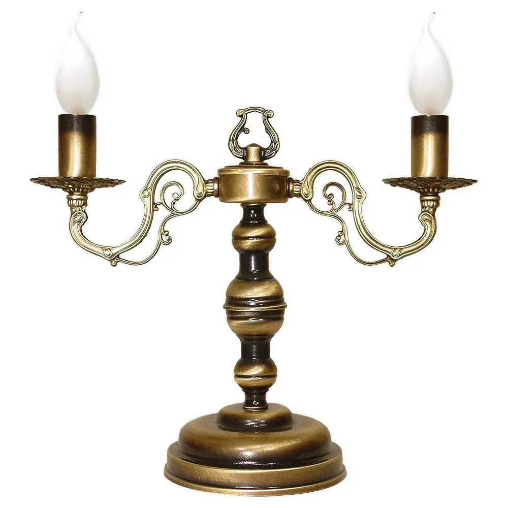 Lampe de table Lemir Antares 2xE14 acier/zamak patiné