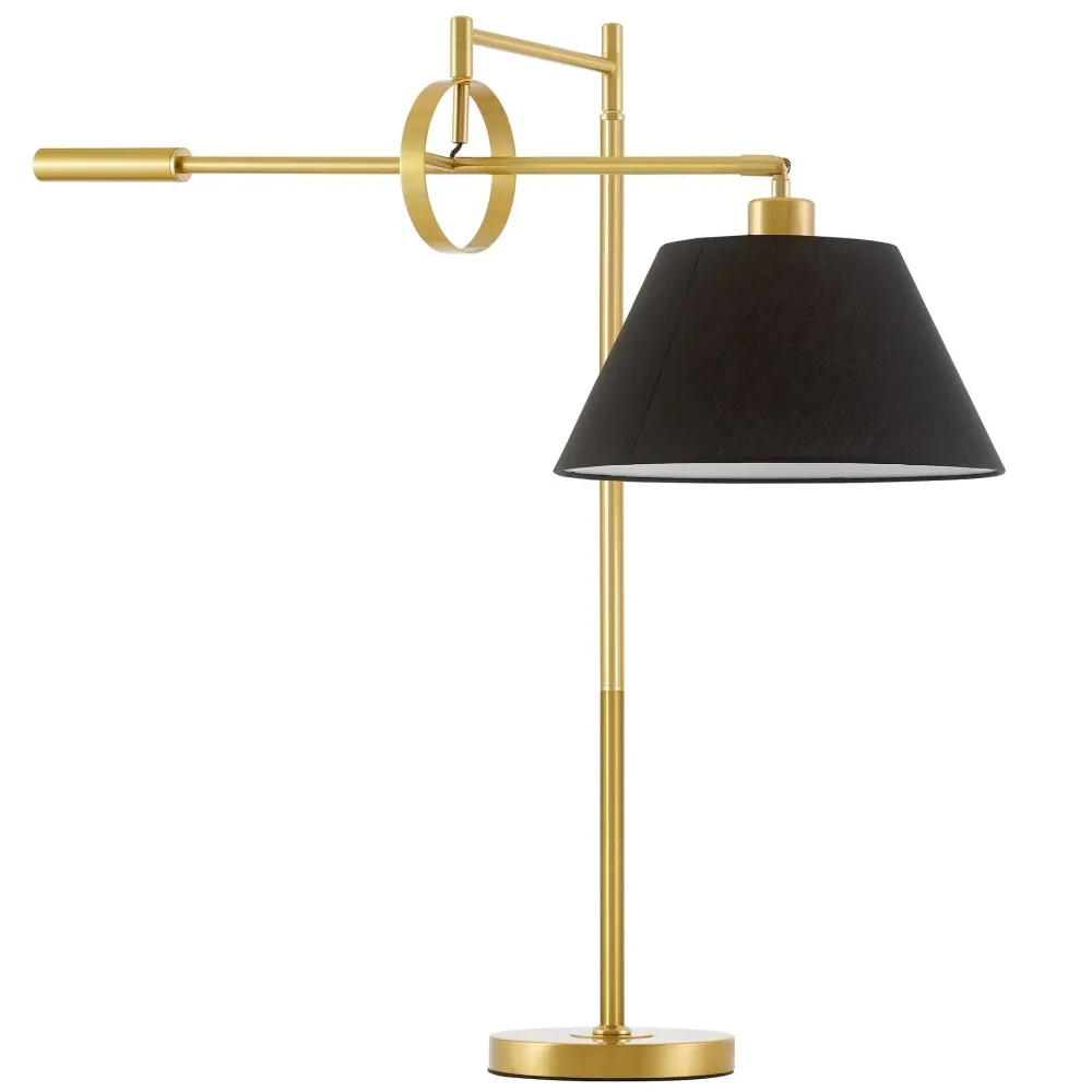 Lampe de lecture de table Lumina Deco Turin 1L, douille E27, hauteur 76 cm Black