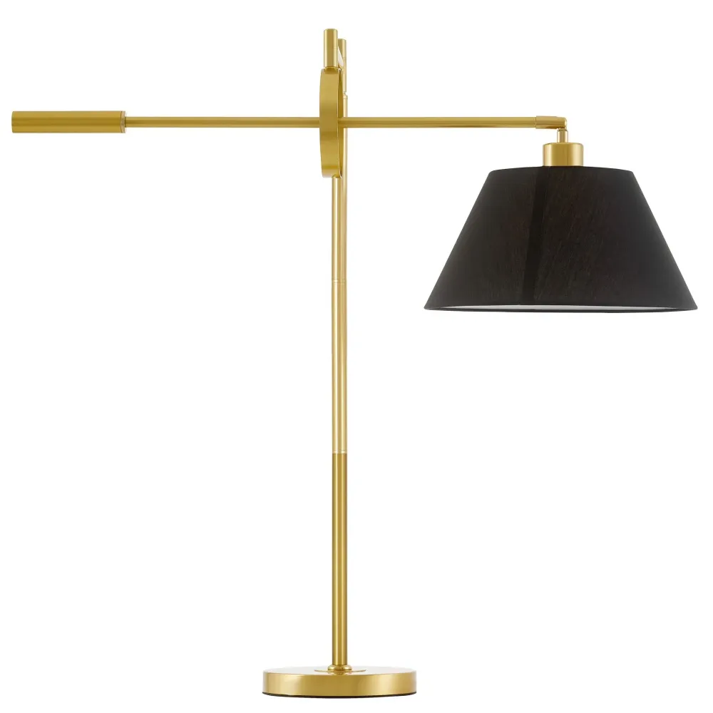 Lampe de lecture de table Lumina Deco Turin 1L, douille E27, hauteur 76 cm Black