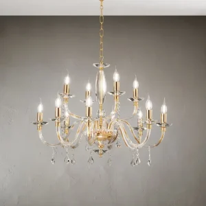 Lustre Cécile transparent 12 lp-cecile-12-oro