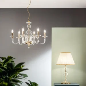 Lustre Mozart transparent 6 lp-mozart-6SP-oro