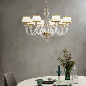 Lustre Mozart transparent 8 lp-mozart-8SP-oro