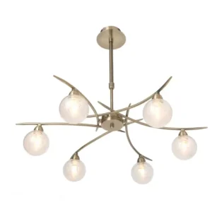 Lustre Snow laiton patiné 6 lumières D60 LD 1049A-6AP