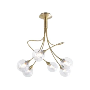 Lustre Spring laiton patiné 6 lumières LD 5058-6AP D54