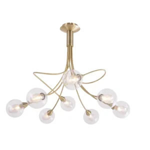 Lustre Spring laiton patiné 8 lumières LD 5058-8AP D62