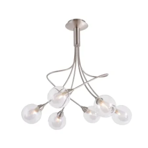 Lustre Spring nickel satiné 6 lumières D54 LD 5058-6SP