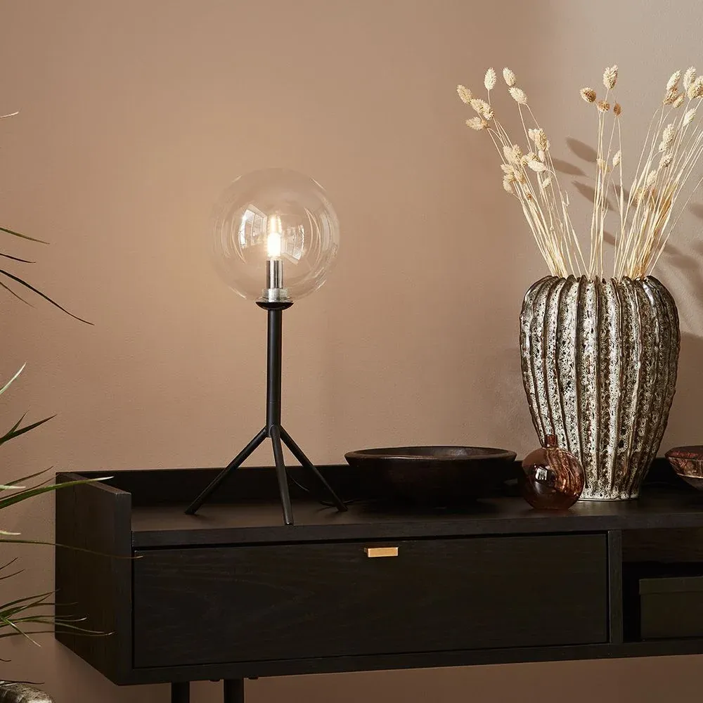 Lampe de table Markslöjd Andrew 1L, noir moderne G9