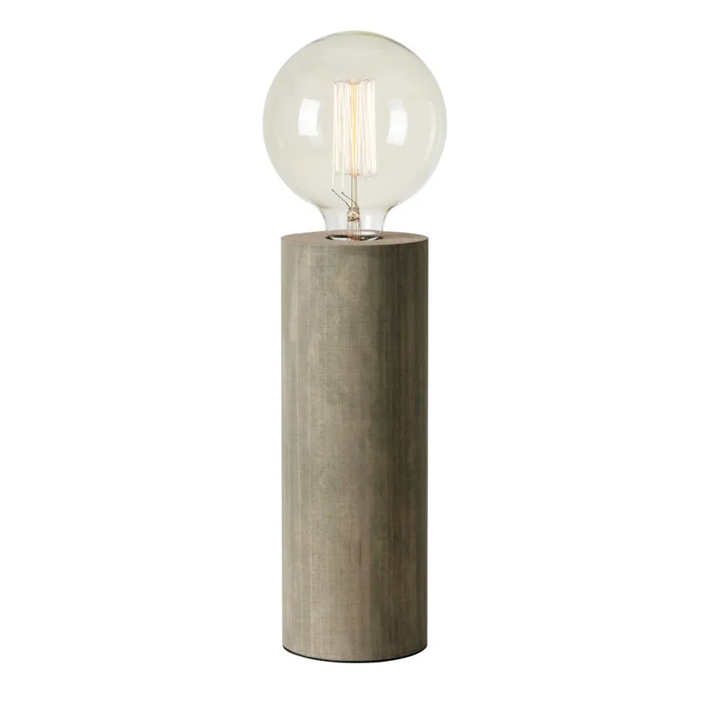 Lampe de table Markslöjd Legna 1L, bois teinté gris