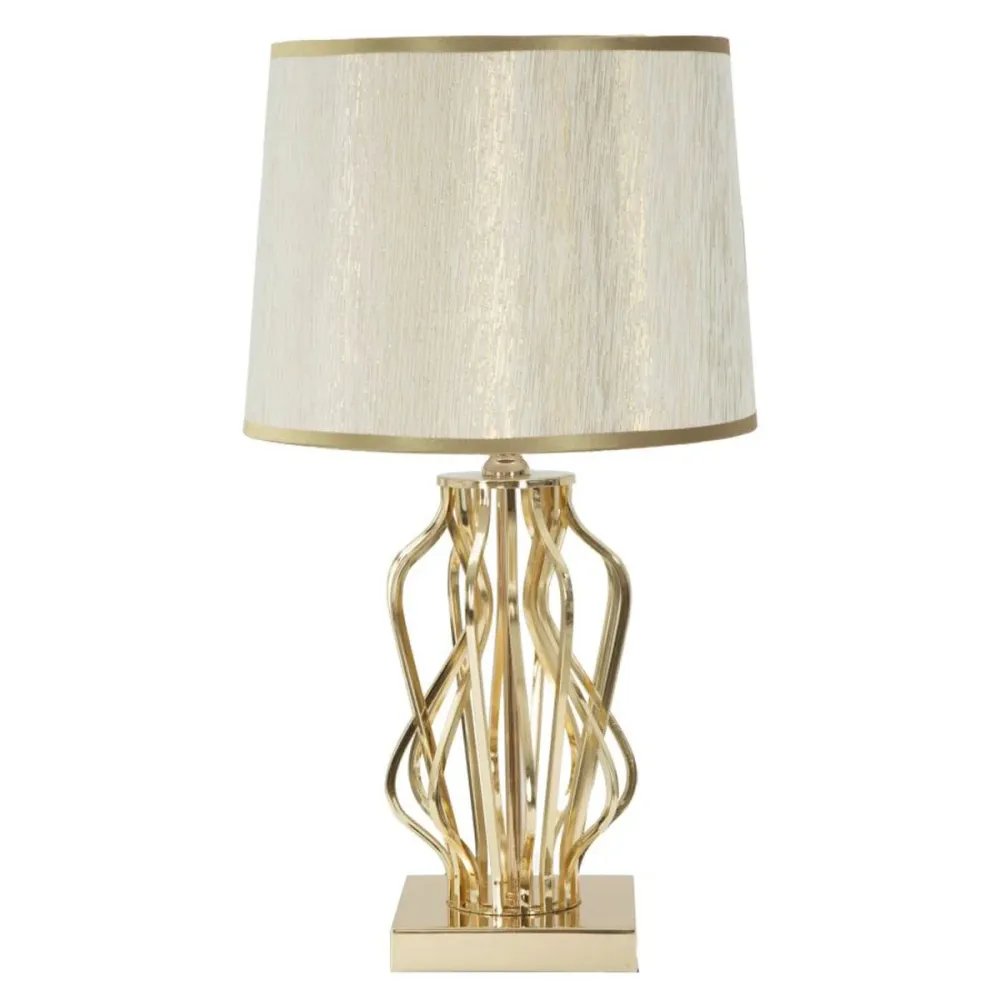 Lampadaire/lampadaire de bureau doré et crème – Style contemporain poli Mauro Ferretti