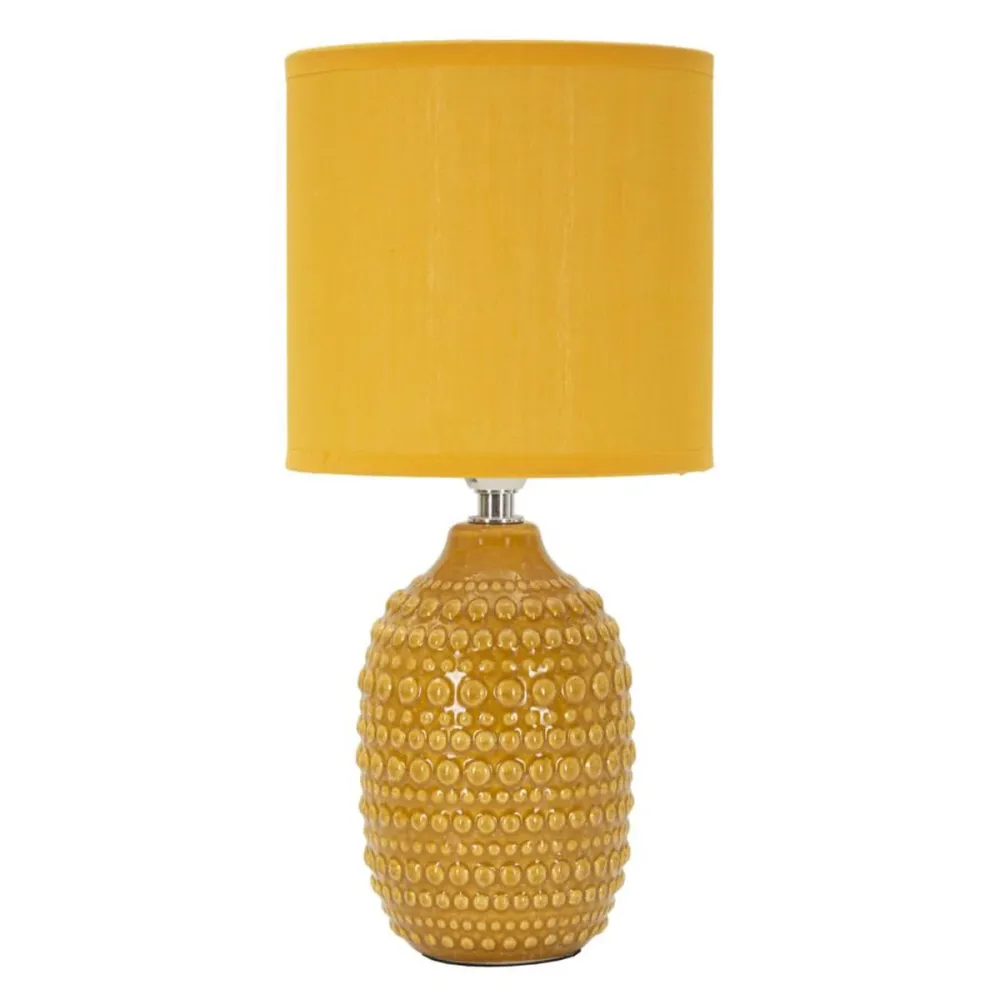 Lampe de chevet ocre à décor en relief Mauro Ferretti
