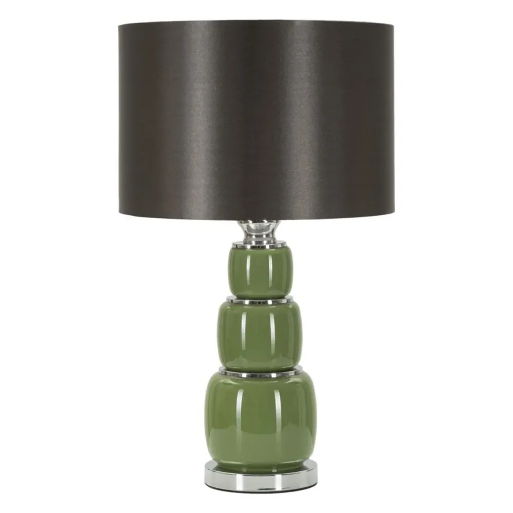 Lampe sophistiquée en verre vert avec abat-jour noir luxueux Mauro Ferretti