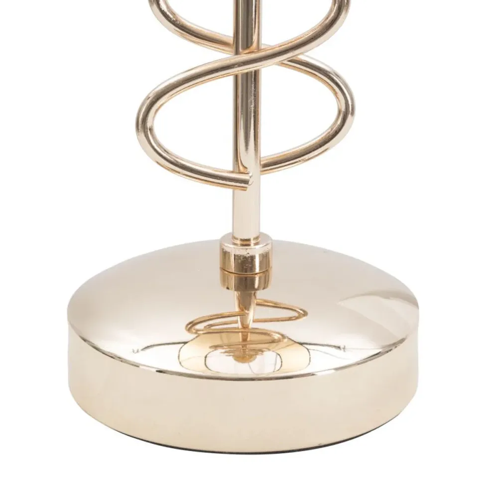 Lampe de table contemporaine dorée avec abat-jour noir Mauro Ferretti