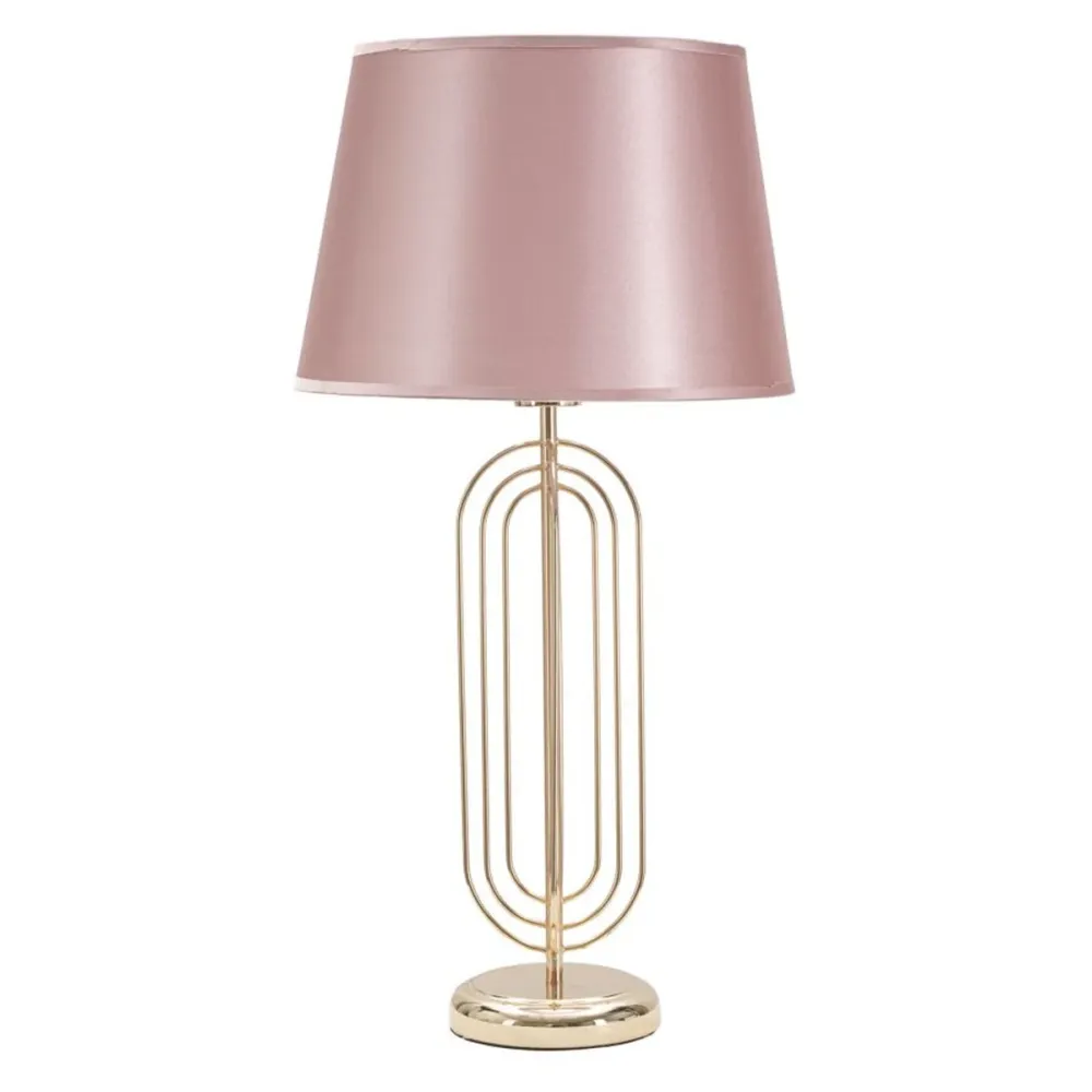 Lampe de table dorée avec abat-jour rose – Accessoire glamour et moderne Mauro Ferretti