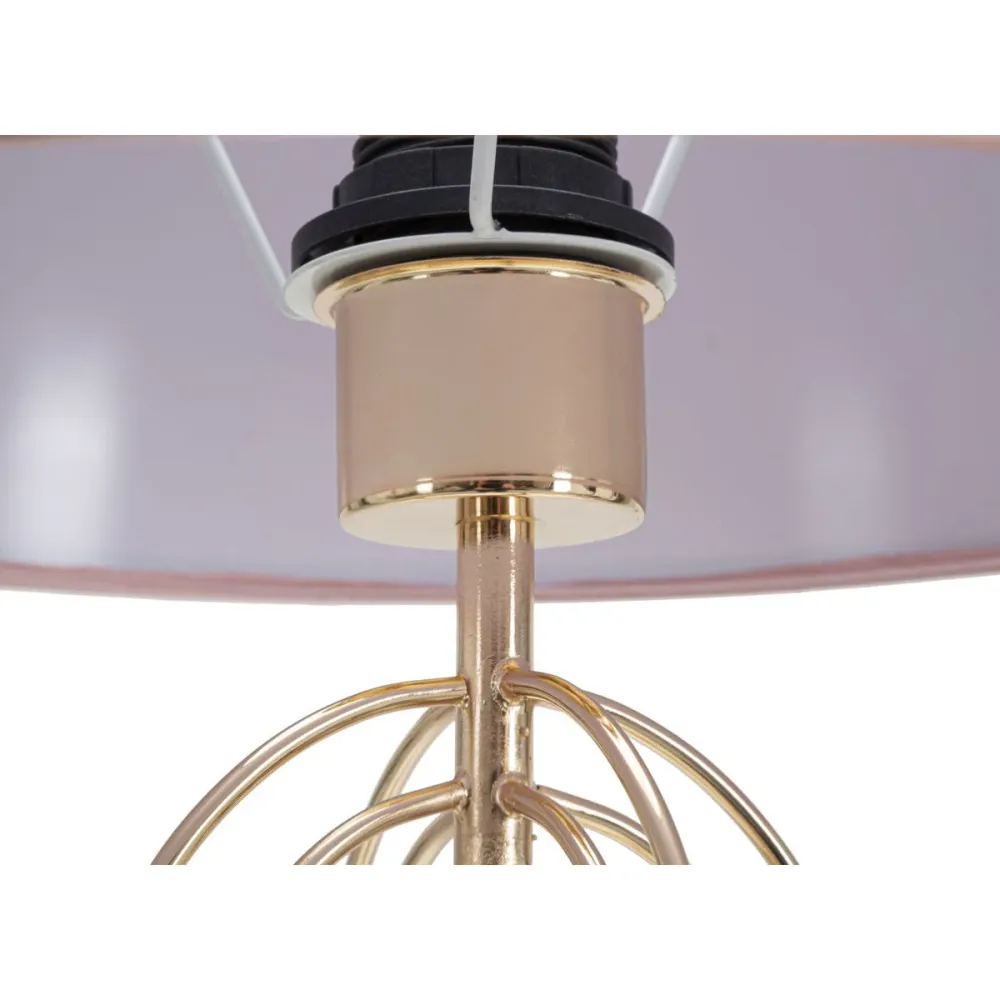 Lampe de table dorée avec abat-jour rose – Accessoire glamour et moderne Mauro Ferretti