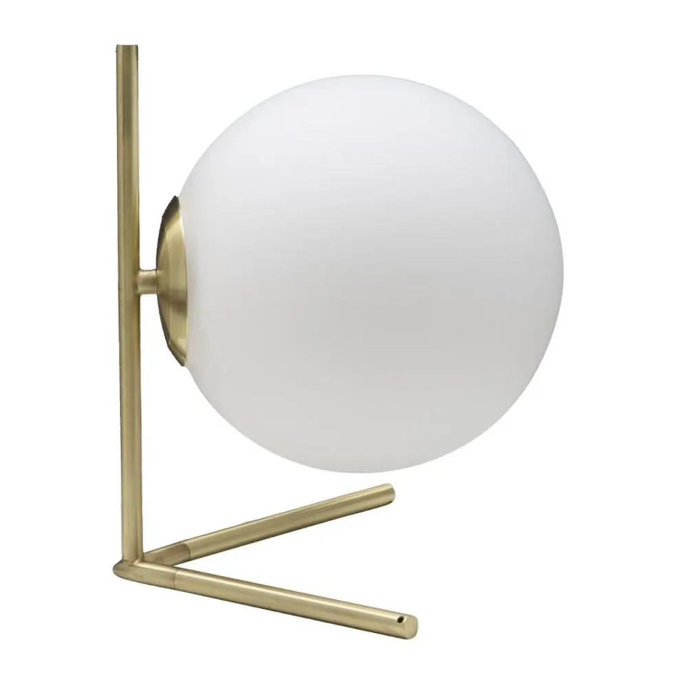Lampe de table dorée avec sphère opaque – Éclairage d'appoint glamour Mauro Ferretti